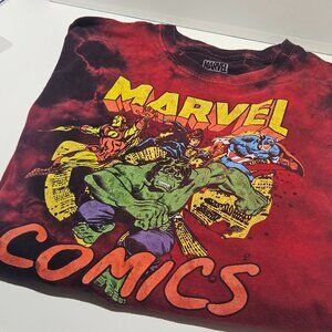 Marvel Comics Men's T-Shirt Size L Long Sleeve Hulk Captain America Iron Man